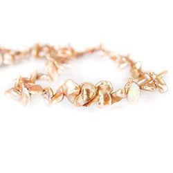 9-10mm Champagne Brown Keshi Side Drilled Freshwater Pearls, 15.5 inch, 70 pieces (ONLINE ORDER ONLY)