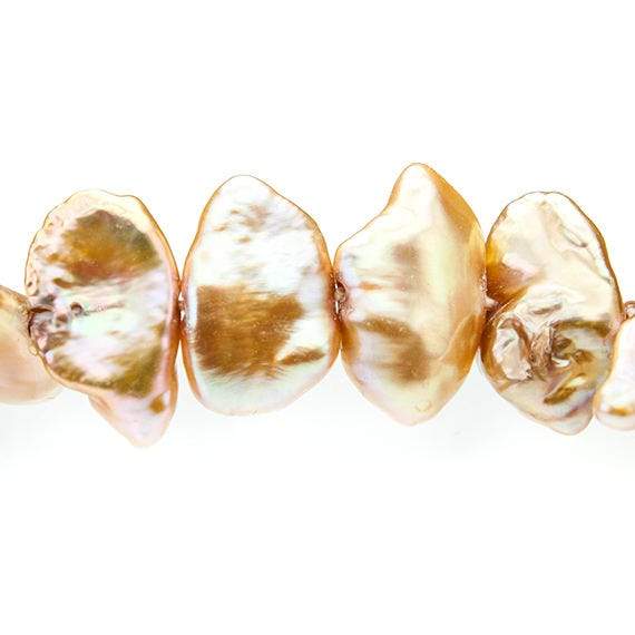 9-10mm Champagne Brown Keshi Side Drilled Freshwater Pearls, 15.5 inch, 70 pieces (ONLINE ORDER ONLY)