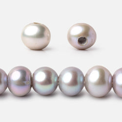 9-10mm Pinkish Silver Large Hole Off Round Freshwater Pearls 15 inches 51 Beads (ONLINE ORDER ONLY)
