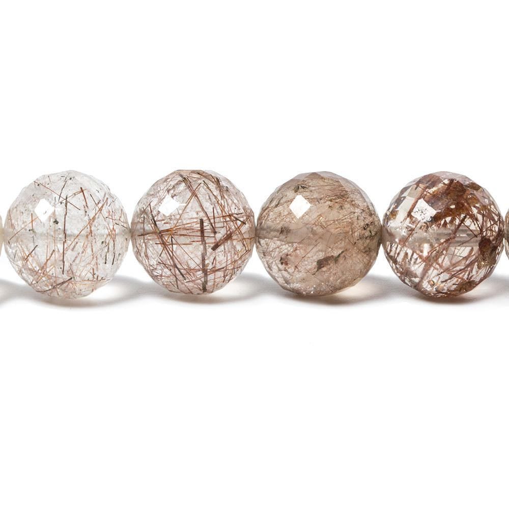 9-10mm Rutilated Quartz Faceted Rounds 16 inches 43 Beads (ONLINE ORDER ONLY)