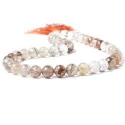 9-10mm Rutilated Quartz Faceted Rounds 16 inches 43 Beads (ONLINE ORDER ONLY)