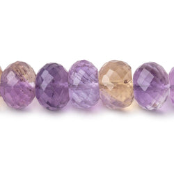 9-11mm Ametrine Faceted Rondelle Beads 16 inches 62 pieces (ONLINE ORDER ONLY)