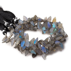 9-11mm Labradorite Carved Leaf Beads 8 inch 48 pieces AA (ONLINE ORDER ONLY)