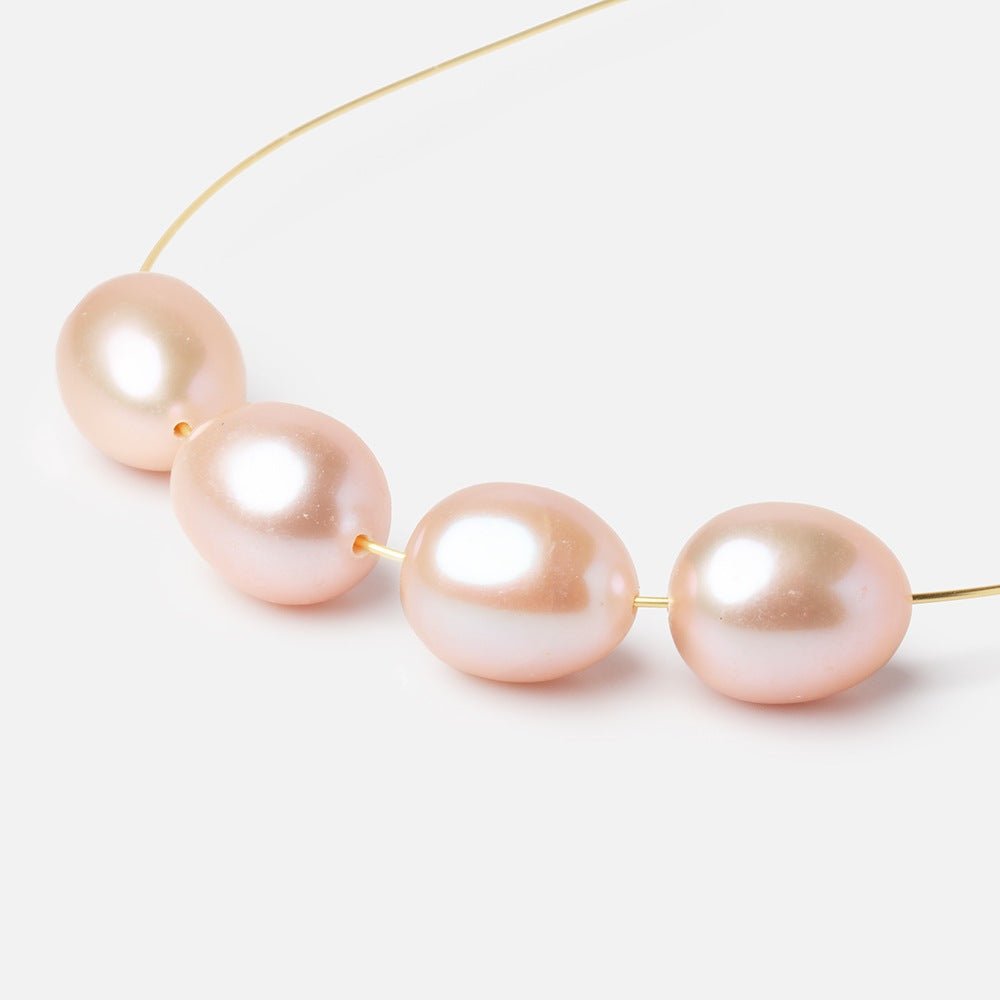 9-11mm Petal Pink Oval Freshwater Pearl Set of 4 Beads (ONLINE ORDER ONLY)
