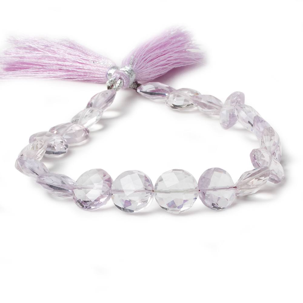 9-11mm Pink Amethyst Side Drilled Faceted Coin Beads 8 inch 20 pieces (ONLINE ORDER ONLY)