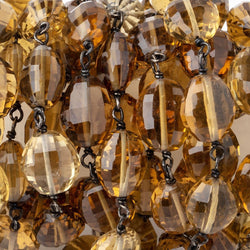 9-11mm Whiskey Quartz Faceted Oval Beads on Black Gold over .925 Silver Chain (ONLINE ORDER ONLY)