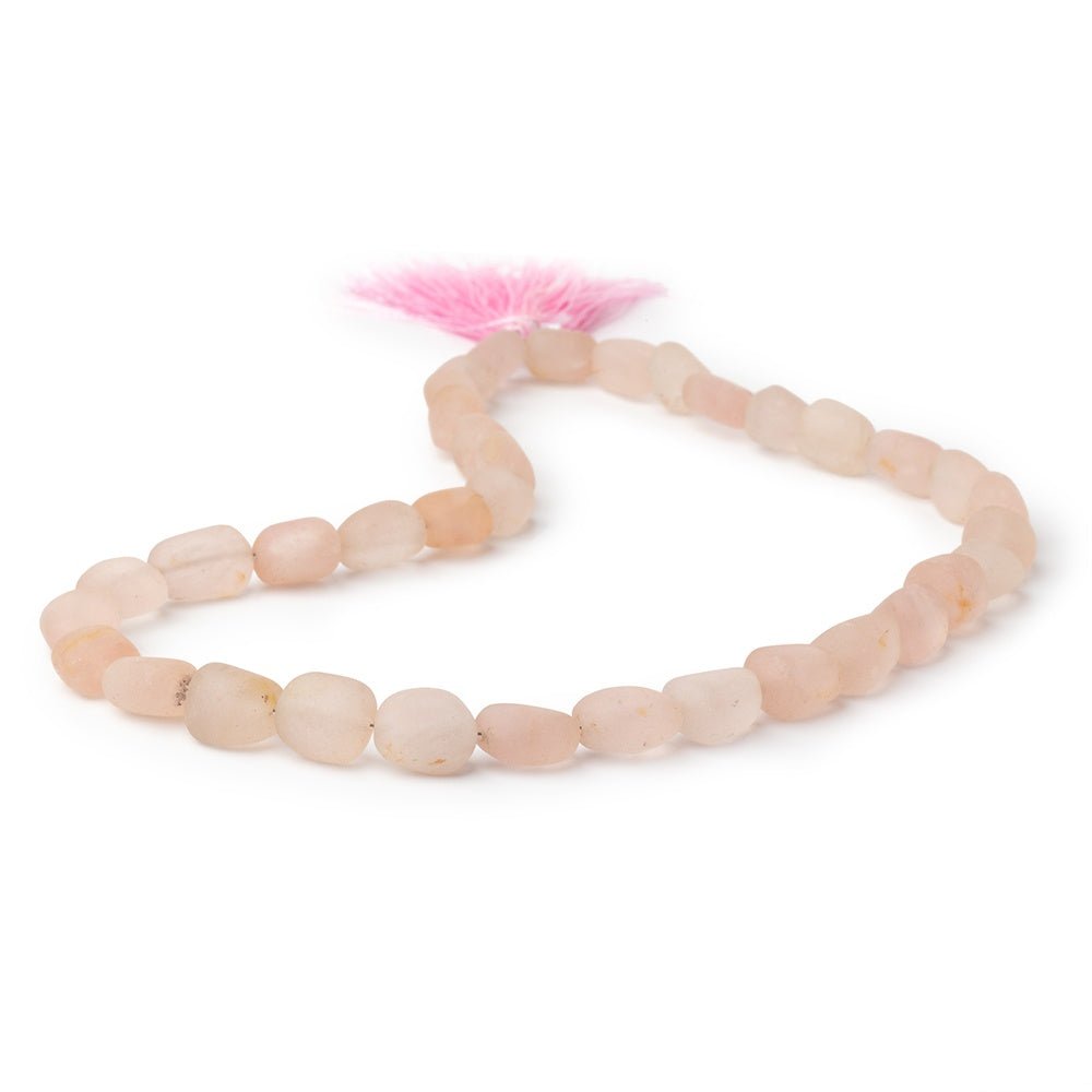 9-12mm Matte Morganite Plain Nugget Beads 16 inch 36 pieces (ONLINE ORDER ONLY)