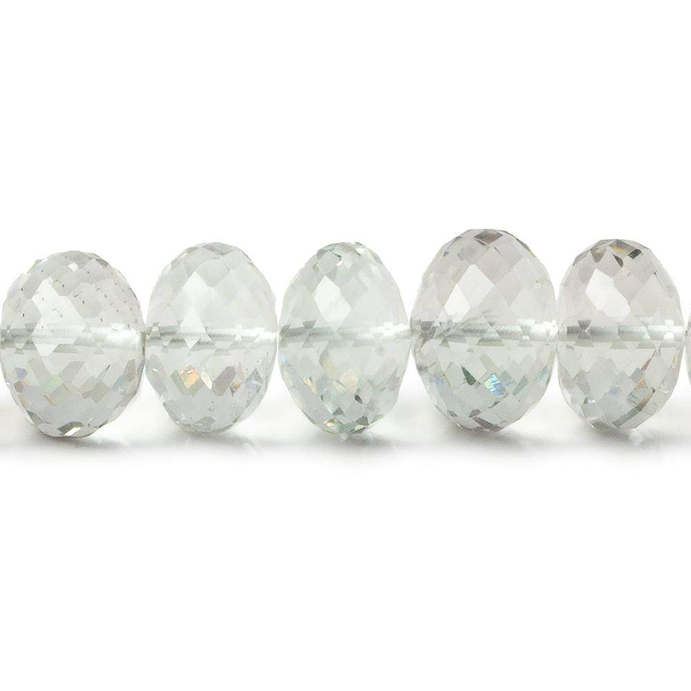 9-12mm Prasiolite faceted rondelles 17 inches 59 Beads AAA (ONLINE ORDER ONLY)