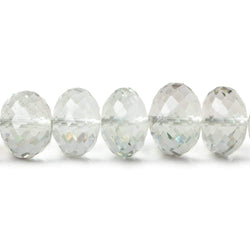 9-12mm Prasiolite faceted rondelles 17 inches 59 Beads AAA (ONLINE ORDER ONLY)