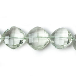 9-13mm Prasiolite corner drilled faceted pillow 17 inch 34 Beads AAA