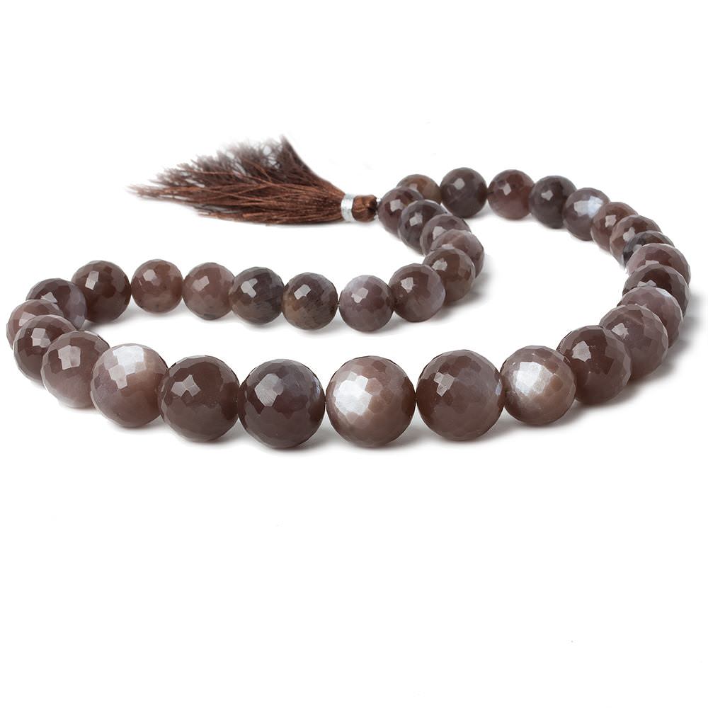 9-15mm Chocolate Moonstone faceted round beads 16 inch 35 pieces (ONLINE ORDER ONLY)