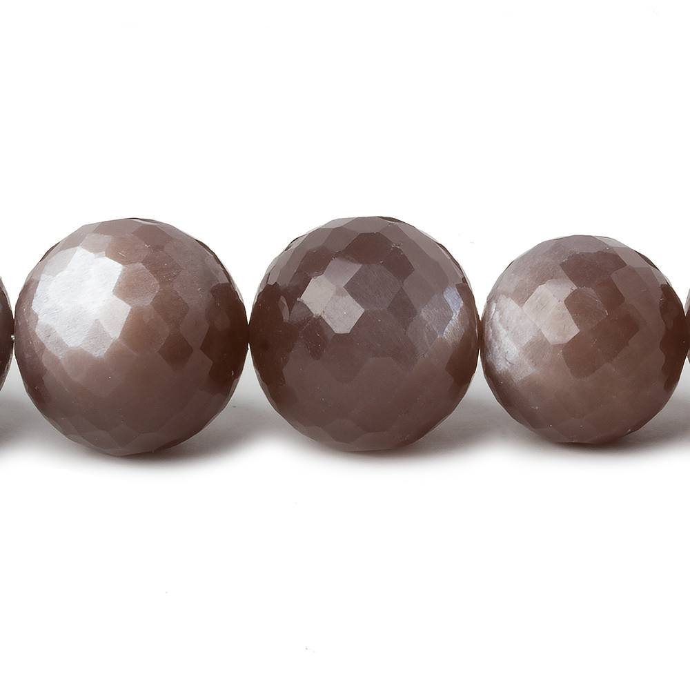 9-15mm Chocolate Moonstone faceted round beads 16 inch 35 pieces (ONLINE ORDER ONLY)