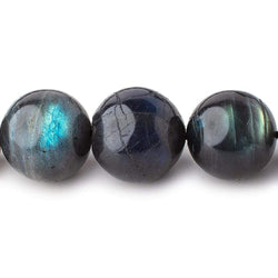 9-16mm Labradorite plain round beads 16 inch 35 pieces (ONLINE ORDER ONLY)