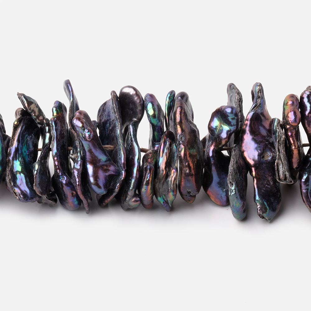 9-27mm Peacock Center Drill Ultra Keshi Freshwater Pearls 13.5 inch 93 Beads (ONLINE ORDER ONLY)