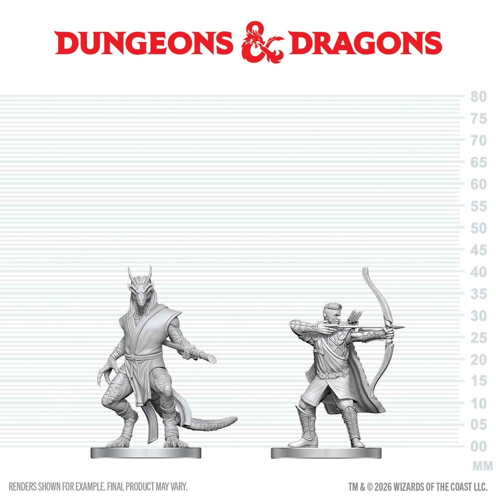 D&D: Nolzur's Marvelous Unpainted Miniatures - Elf Ranger & Dragonborn Monk