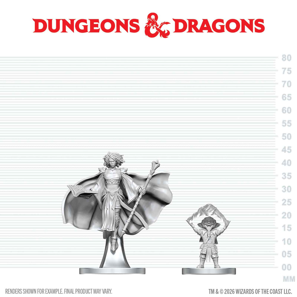 D&D: Nolzur's Marvelous Unpainted Miniatures - Gnome Warlock & Aasimar Wizard