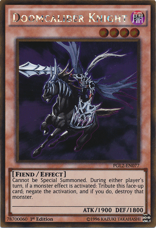 Doomcaliber Knight [PGL2-EN077] Gold Rare (ONLINE ORDER ONLY)