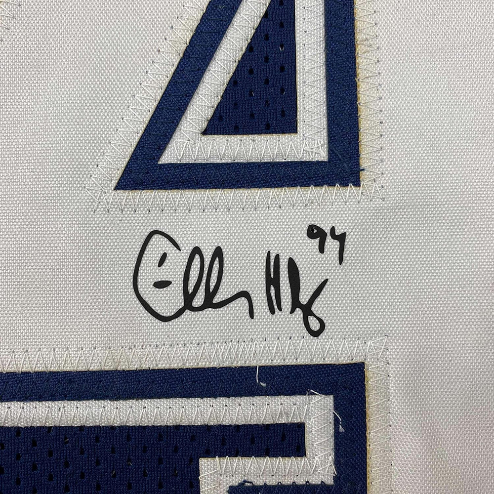 Framed Facsimile Autographed Charles Haley 35x39 Dallas Blue Reprint Laser Auto Football Jersey (ONLINE ORDER ONLY)