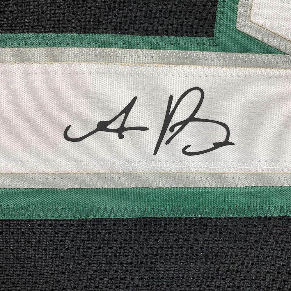 Framed Facsimile Autographed AJ A.J. Brown 35x39 Philadelphia Black Reprint Laser Auto Football Jersey (ONLINE ORDER ONLY)