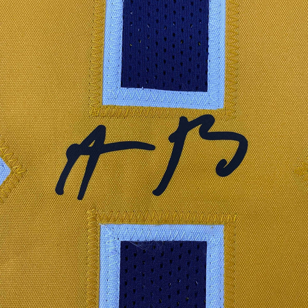 Framed Facsimile Autographed Aaron Rodgers 35x39 Cal California Blue Reprint Laser Auto College Football Jersey Size Men's XL (ONLINE ORDER ONLY)