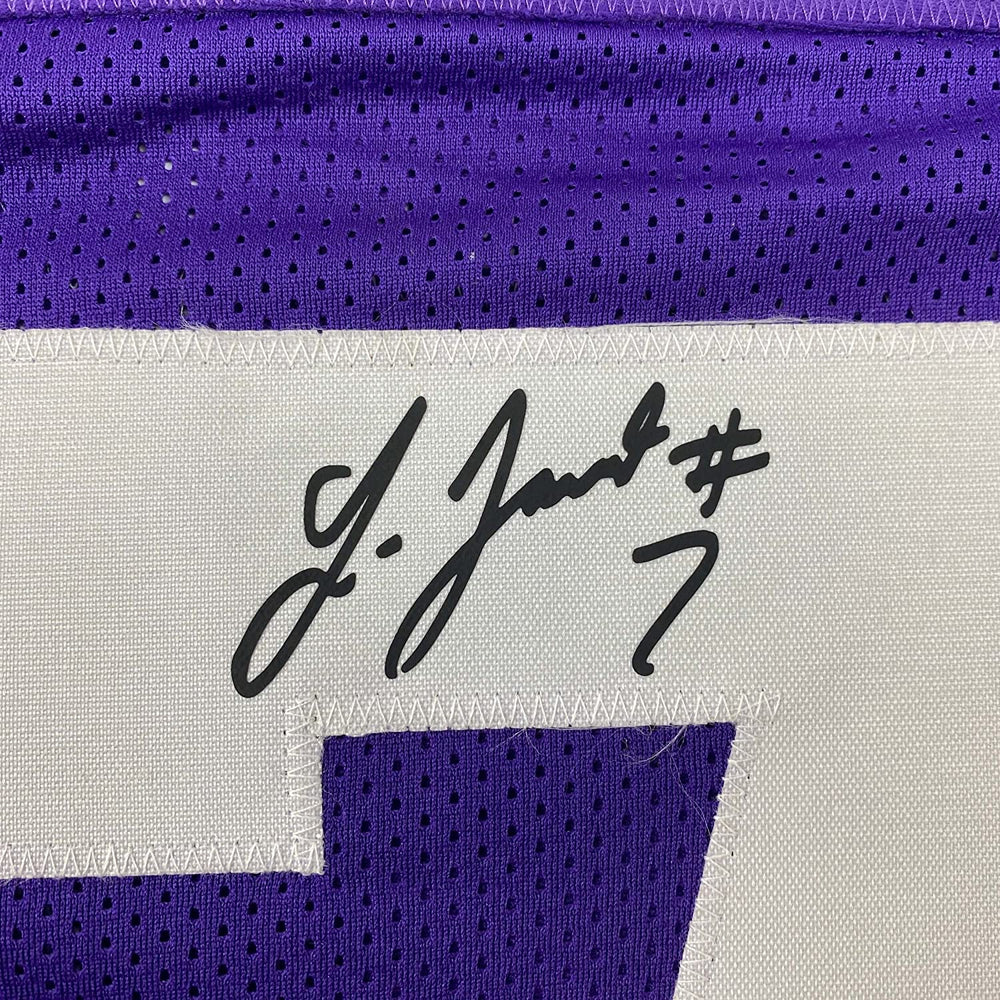 Framed Facsimile Autographed Leonard Fournette 35x39 LSU Purple Reprint Laser Auto College Football Jersey Size Men's XL (ONLINE ORDER ONLY)