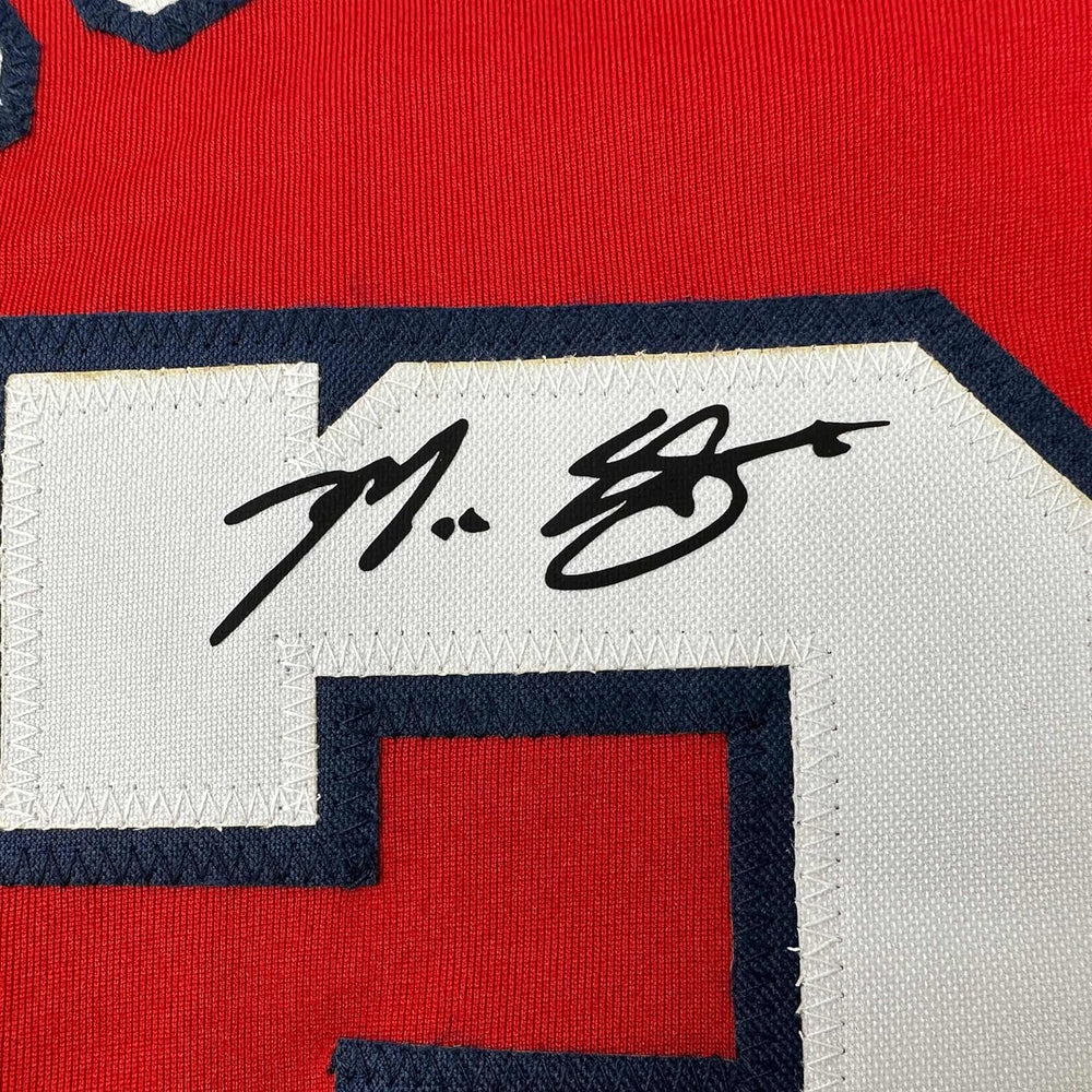 Framed Facsimile Autographed Max Scherzer 35x39 Washington Red Reprint Laser Auto Baseball Jersey (ONLINE ORDER ONLY)