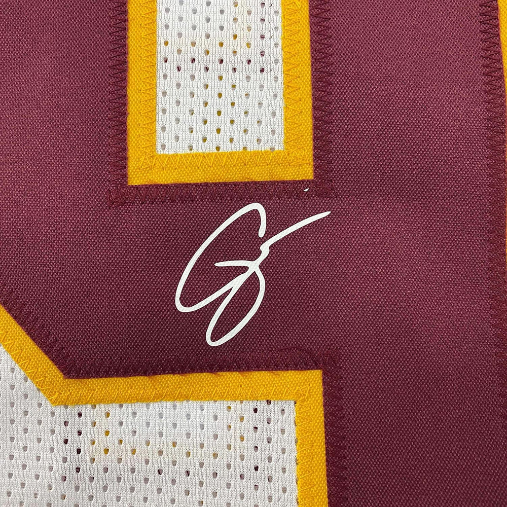 Framed Facsimile Autographed Chase Young 35x39 Washington White Reprint Laser Auto Football Jersey (ONLINE ORDER ONLY)