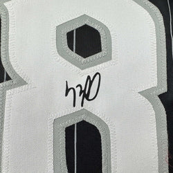 Framed Facsimile Autographed Luis Robert 35x39 Chicago Black Pinstripe City Connect Reprint Laser Auto Baseball Jersey (ONLINE ORDER ONLY)