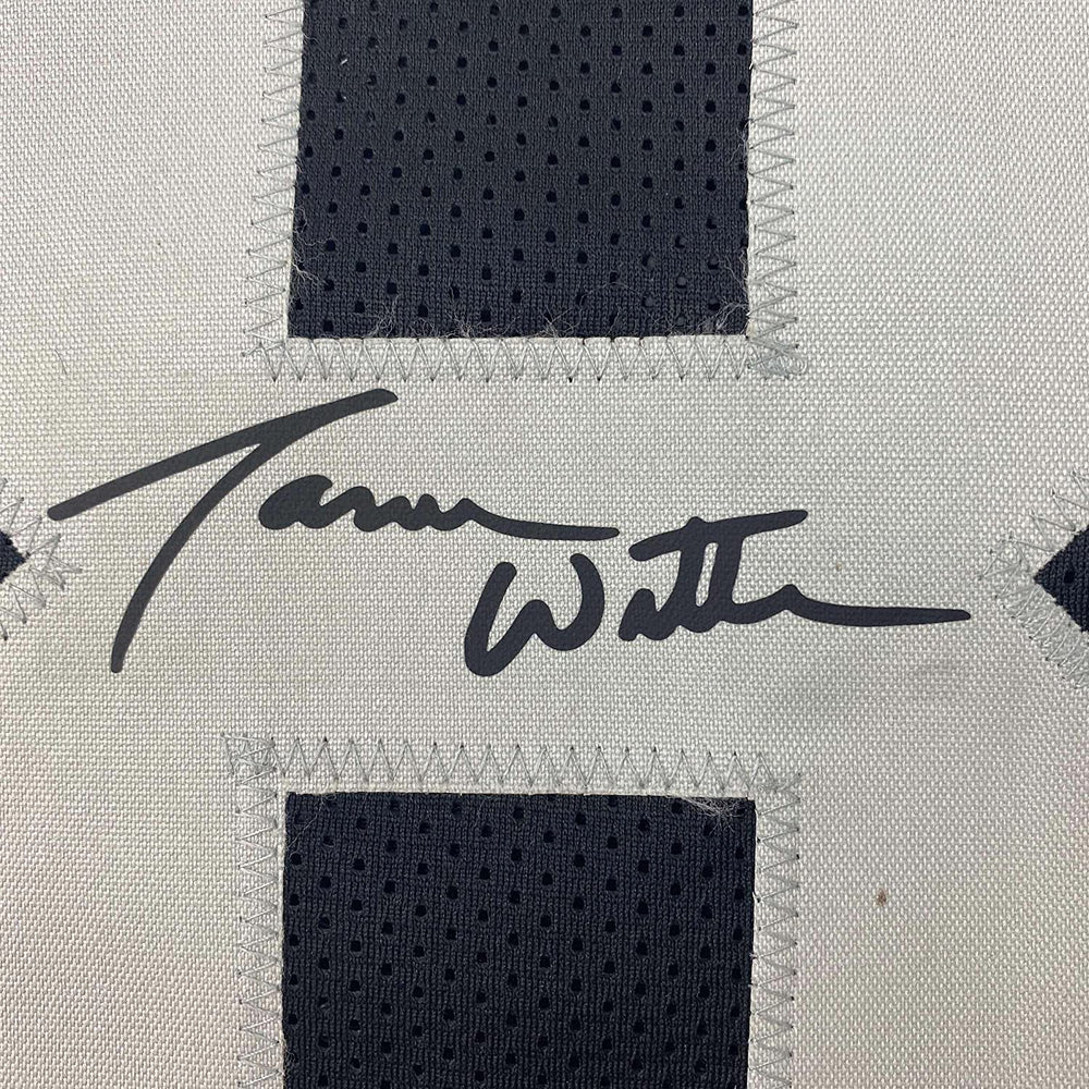 Framed Facsimile Autographed Jason Witten 35x39 Oakland Las Vegas Black Reprint Laser Auto Football Jersey (ONLINE ORDER ONLY)