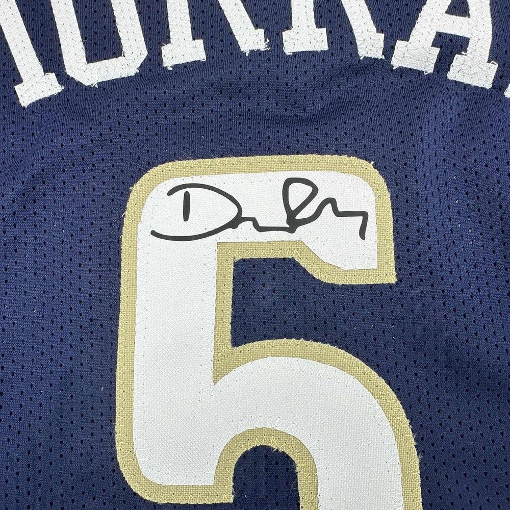Framed Facsimile Autographed Dejounte Murray 35x39 New Orleans Blue Reprint Laser Auto Basketball Jersey (ONLINE ORDER ONLY)