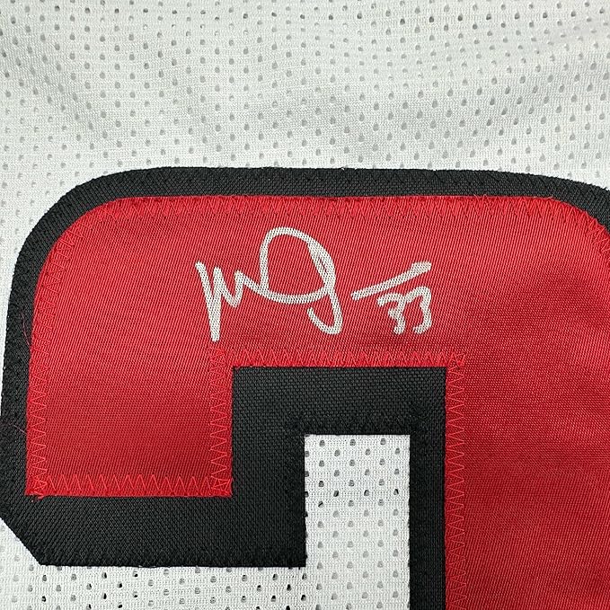 Framed Autographed/Signed Michael Turner 35x39 Atlanta White Football Jersey Beckett BAS COA