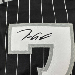 Framed Facsimile Autographed Tim Anderson 35x39 Chicago Black Pinstripe City Connect Reprint Laser Auto Baseball Jersey (ONLINE ORDER ONLY)