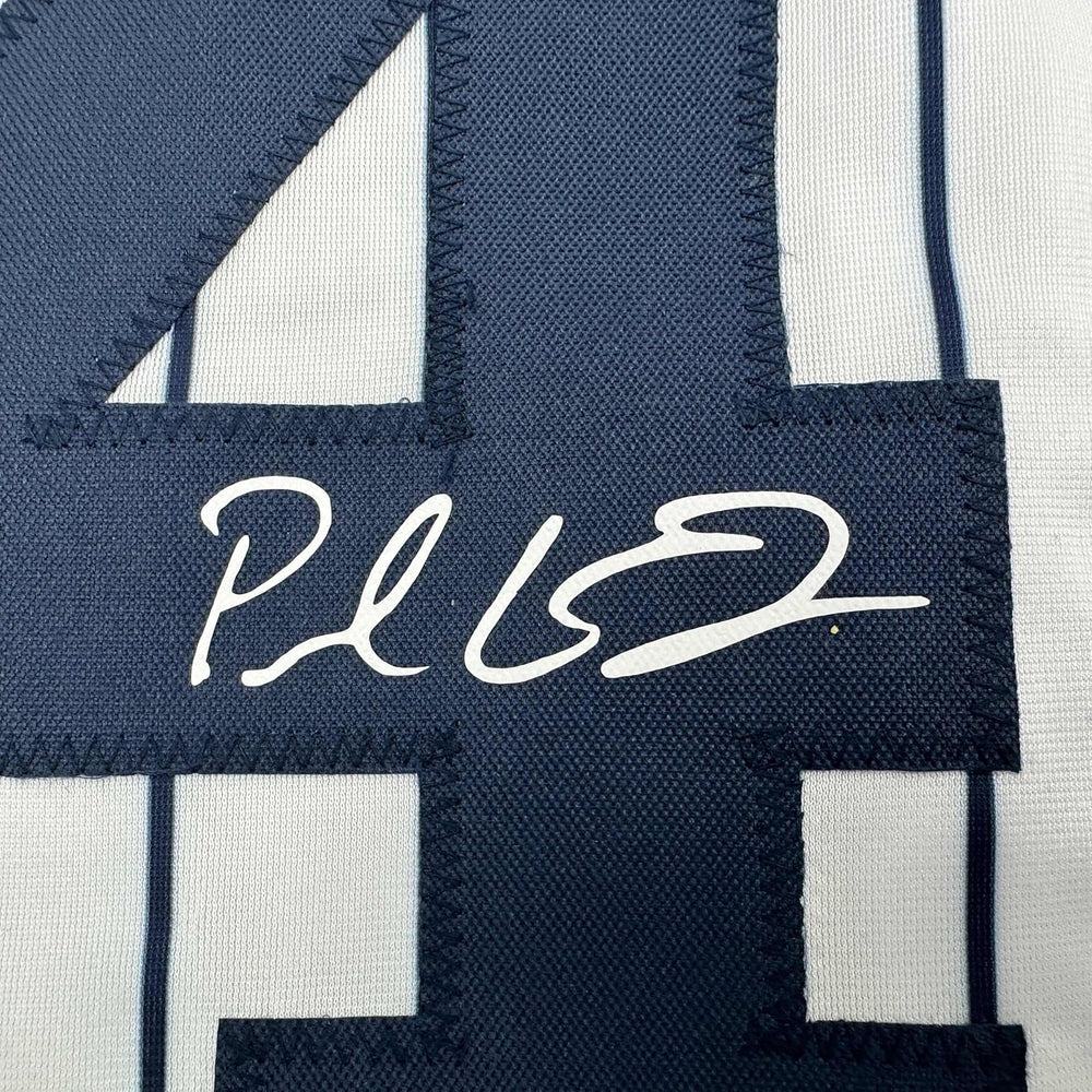 Framed Facsimile Autographed Paul Goldschmidt 35x39 New York Pinstripe Reprint Laser Auto Baseball Jersey (ONLINE ORDER ONLY)