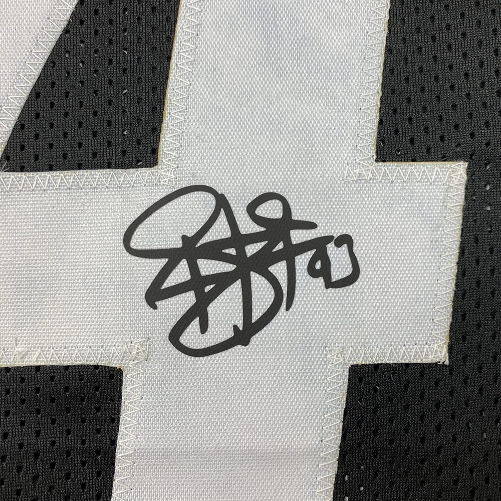 Framed Facsimile Autographed Troy Polamalu 35x39 Pittsburgh Black Reprint Laser Auto Football Jersey (ONLINE ORDER ONLY)