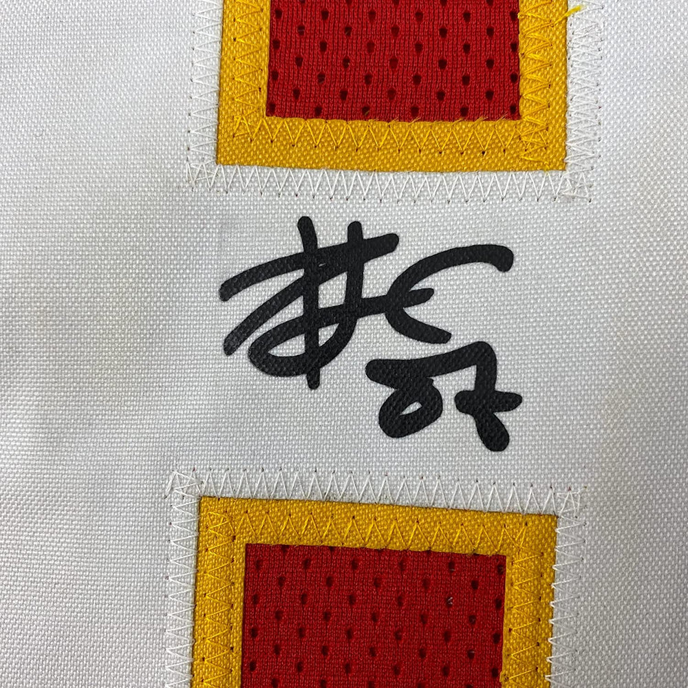 Framed Facsimile Autographed Travis Kelce 35x39 Kansas City Red Reprint Laser Auto Football Jersey Size Men's XL (ONLINE ORDER ONLY)