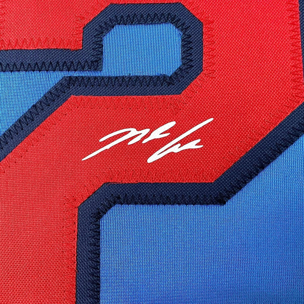Framed Facsimile Autographed Nolan Arenado 35x39 St. Louis Blue Reprint Laser Auto Baseball Jersey (ONLINE ORDER ONLY)