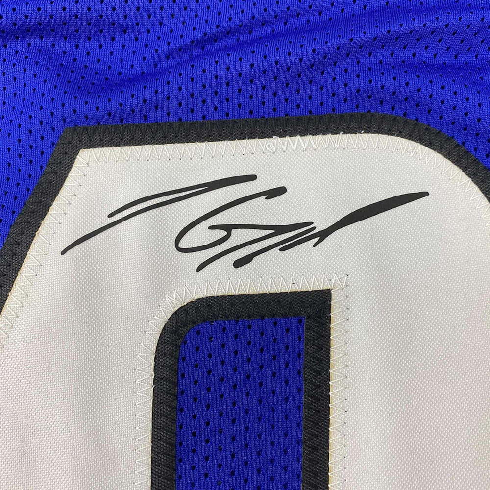 Framed Facsimile Autographed Jimmy Garoppolo 35x39 Eastern Illinois Blue Reprint Laser Auto College Football Jersey (ONLINE ORDER ONLY)