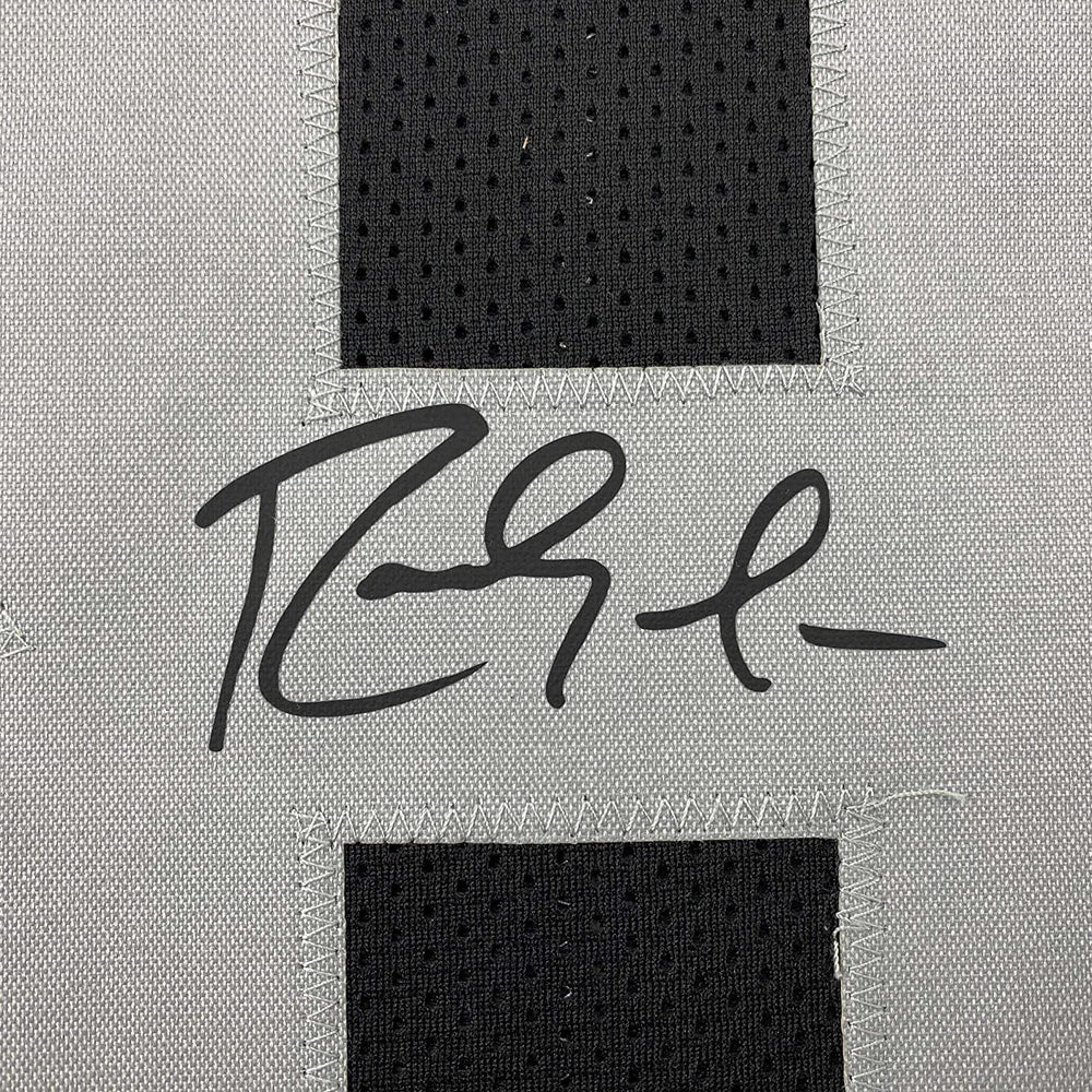 Framed Facsimile Autographed Randy Moss 35x39 Oakland Las Vegas Black Reprint Laser Auto Football Jersey (ONLINE ORDER ONLY)