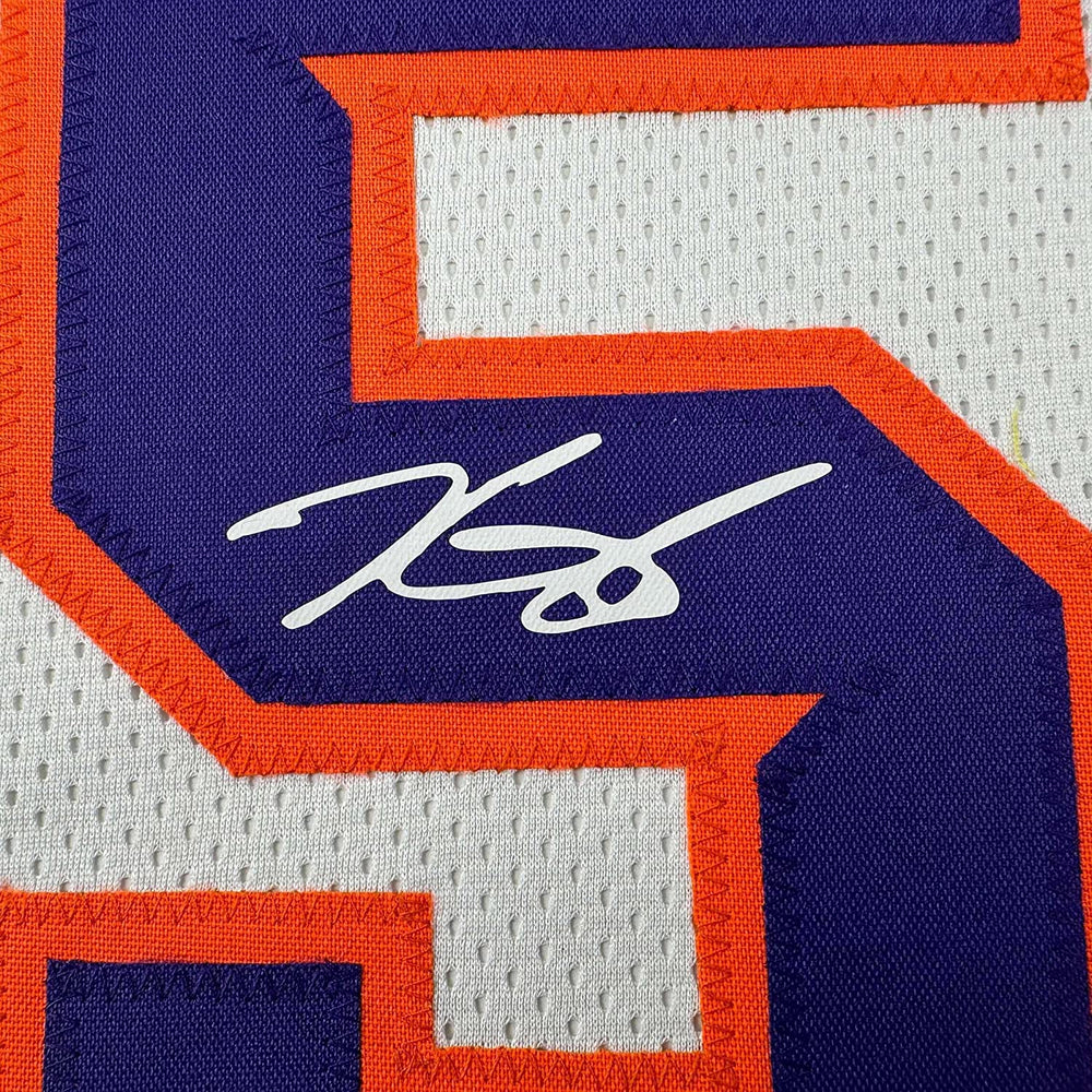 Framed Facsimile Autographed Kevin Durant 35x39 Phoenix White Reprint Laser Auto Basketball Jersey (ONLINE ORDER ONLY)