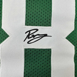 Framed Facsimile Autographed Kristaps Porzingis 35x39 Boston Green Reprint Laser Auto Basketball Jersey (ONLINE ORDER ONLY)