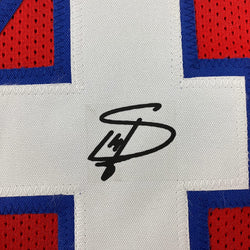 Framed Facsimile Autographed Stefon Diggs 35x39 Buffalo Red Reprint Laser Auto Football Jersey (ONLINE ORDER ONLY)