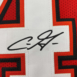 Framed Facsimile Autographed Chris Godwin 35x39 Tampa Bay Red Reprint Laser Auto Football Jersey (ONLINE ORDER ONLY)