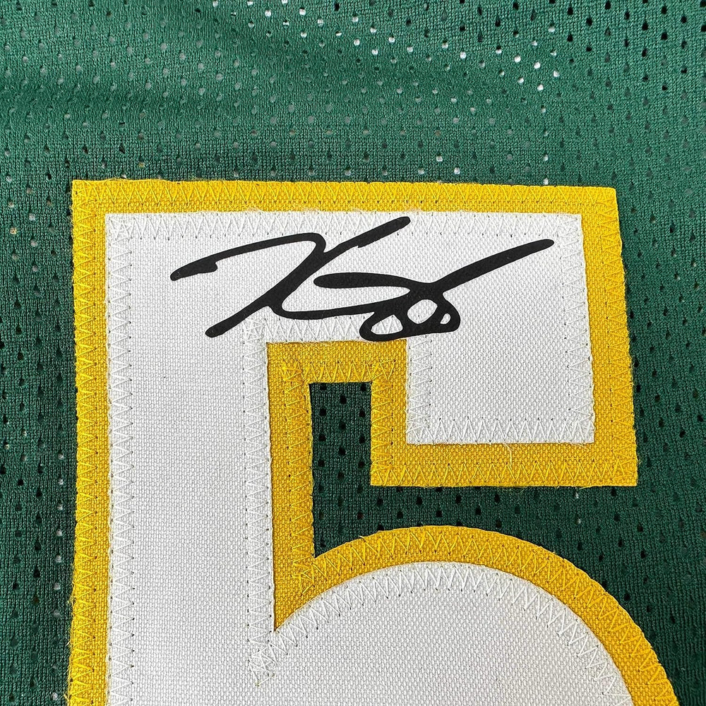 Framed Facsimile Autographed Kevin Durant 35x39 Seattle Rookie Green Reprint Laser Auto Basketball Jersey (ONLINE ORDER ONLY)
