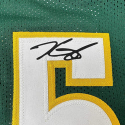 Framed Facsimile Autographed Kevin Durant 35x39 Seattle Rookie Green Reprint Laser Auto Basketball Jersey (ONLINE ORDER ONLY)