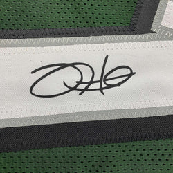 Framed Facsimile Autographed Jalen Hurts 35x39 Philadelphia Green Reprint Laser Auto Football Jersey (ONLINE ORDER ONLY)