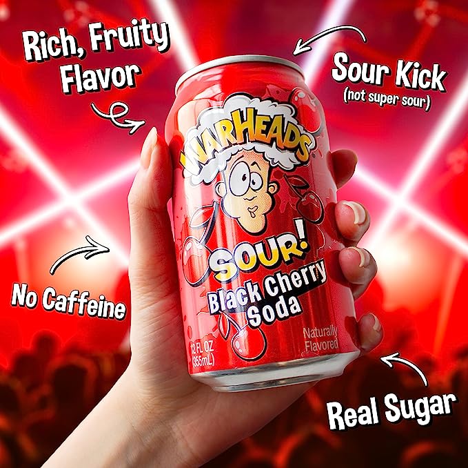 Warheads Sour Black Cherry Soda (355ml) (ONLINE ORDER ONLY)