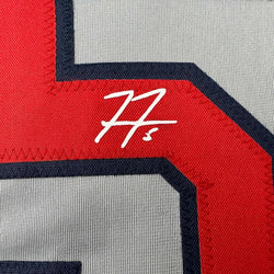 Framed Facsimile Autographed Freddie Freeman 35x39 Atlanta Grey Reprint Laser Auto Baseball Jersey (ONLINE ORDER ONLY)
