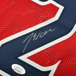 Framed Autographed/Signed John Wall 35x39 Washington Red Basketball Jersey JSA COA (ONLINE ORDER ONLY)