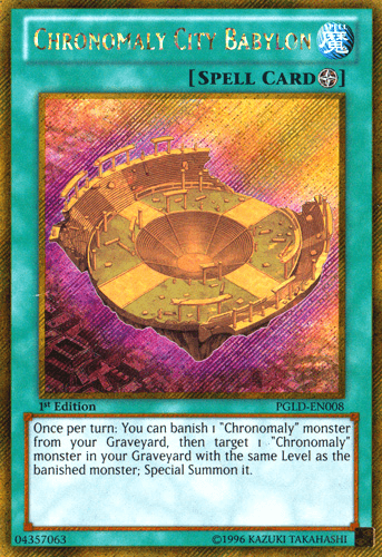 Chronomaly City Babylon [PGLD-EN008] Gold Secret Rare (ONLINE ORDER ONLY)
