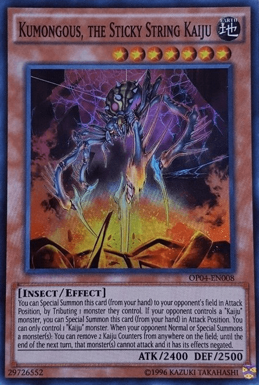 Kumongous, the Sticky String Kaiju [OP04-EN008] Super Rare (ONLINE ORDER ONLY)